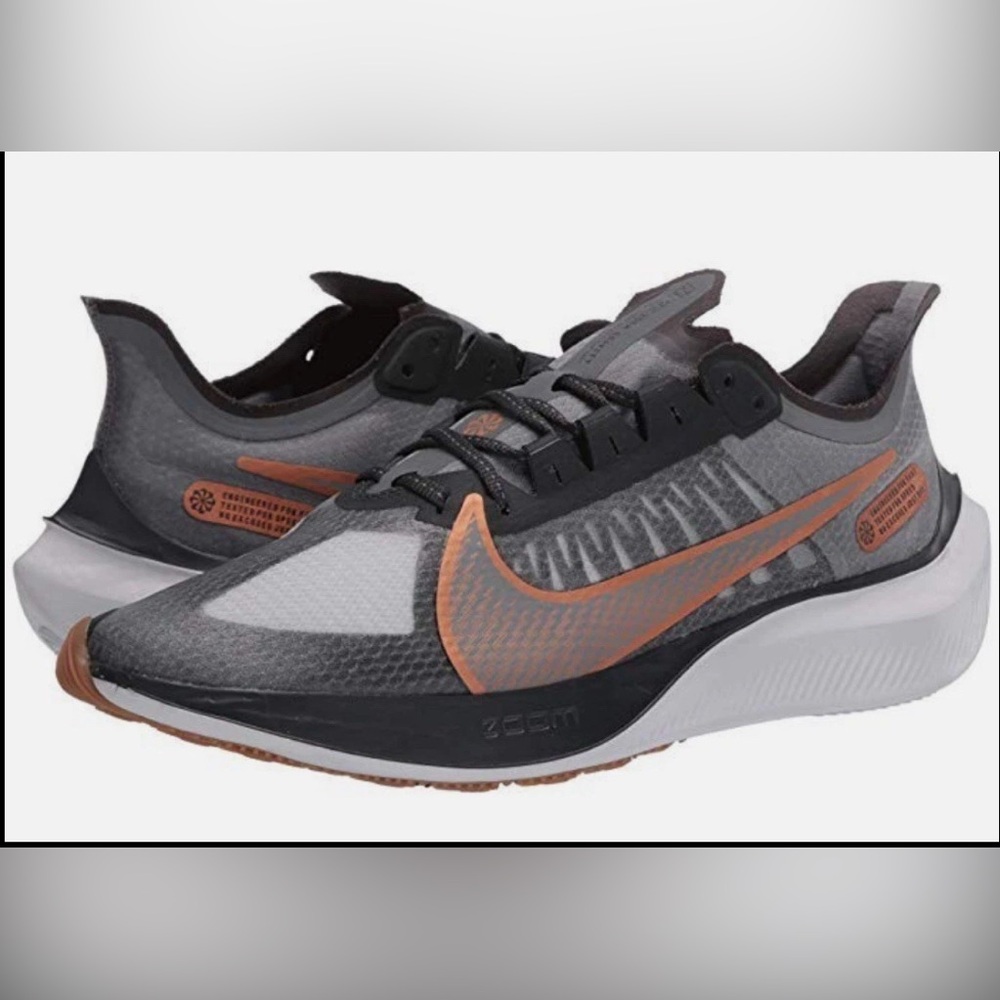 NikeZoom Gravity Smoke Grey Metallic Copper, men’s running sneakers size 10.5